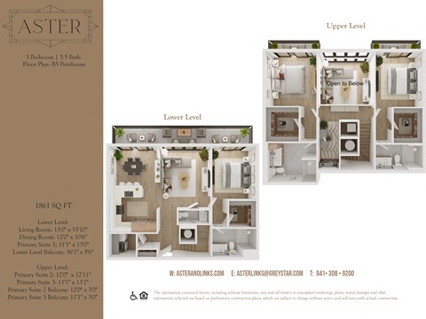 site plan of the upper and lower level apartments